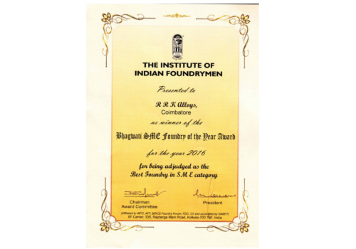 IIF SME Best Foundry Award - 2016